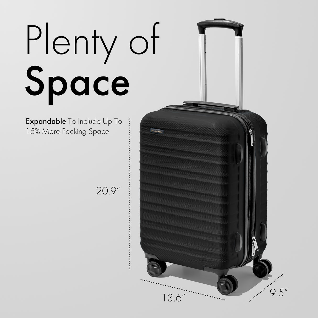 2 Pack, 21 Inch Hardside Luggage Spinner, Airline Approved Carry On, Lightweight and Expandable Suitcase, Scratch Resistant Hard Shell, 4 Wheels