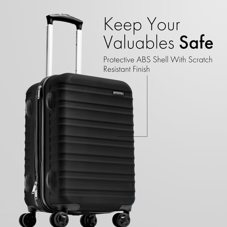 2 Pack, 21 Inch Hardside Luggage Spinner, Airline Approved Carry On, Lightweight and Expandable Suitcase, Scratch Resistant Hard Shell, 4 Wheels