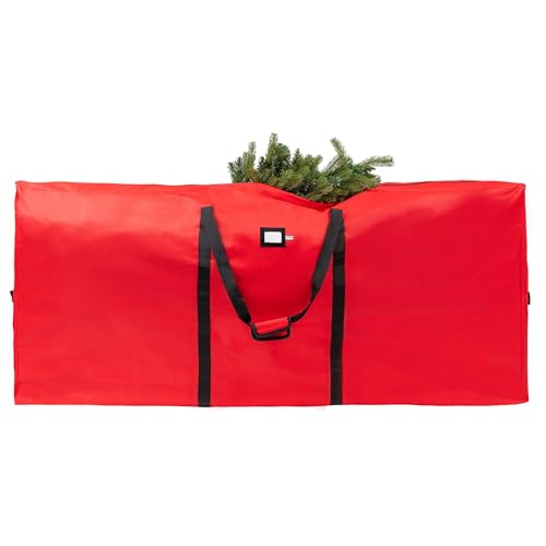 (Not Made In China) Heavy Duty Christmas Tree Storage Bag, Fits Up to 9ft Artificial Disassembled Trees, Durable Handles w/Tear Proof 600D Oxford Canvas, Laminated Interior