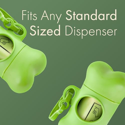 (Not Made In China) 100% Certified Compostable Dog Poop Bags, Plant Based Dog Poop Bags, Corn Starch and PBAT, EN 13432 and TUV Austria certified, 300 Unscented Bags (20 Rolls)