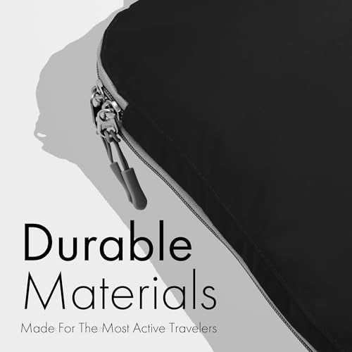 (Not Made In China) 4pc Compression Packing Cubes For Travel, Luggage Organizer, Space Saver for Travel Essentials