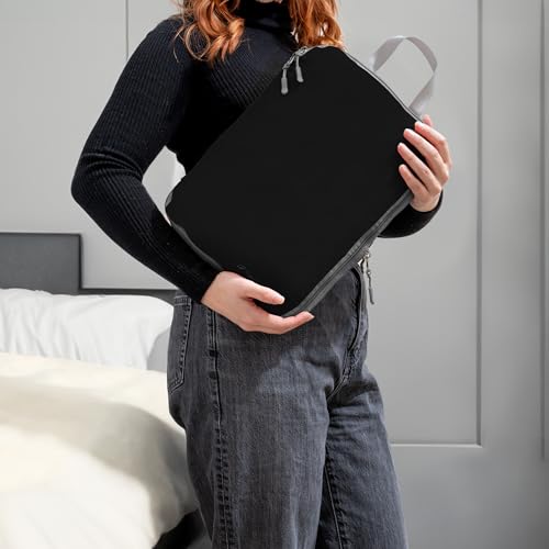 (Not Made In China) 4pc Compression Packing Cubes For Travel, Luggage Organizer, Space Saver for Travel Essentials