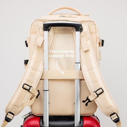 (Not Made In China) Airline Approved Carry On Backpack For Men and Women w/Laptop Compartment and Shoe Pocket, Holds 16" Laptop, USB Port