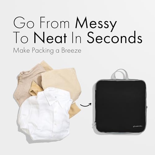 (Not Made In China) 4pc Compression Packing Cubes For Travel, Luggage Organizer, Space Saver for Travel Essentials