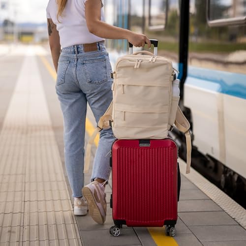 (Not Made In China) Airline Approved Carry On Backpack For Men and Women w/Laptop Compartment and Shoe Pocket, Holds 16" Laptop, USB Port