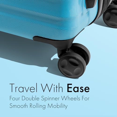 (Not Made In China) 21 Inch Hardside Luggage Spinner, Airline Approved Carry On, Lightweight and Expandable Suitcase, Scratch Resistant Hard Shell, 4 Wheels
