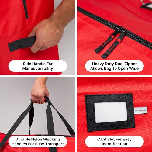 (Not Made In China) Heavy Duty Christmas Tree Storage Bag, Fits Up to 9ft Artificial Disassembled Trees, Durable Handles w/Tear Proof 600D Oxford Canvas, Laminated Interior