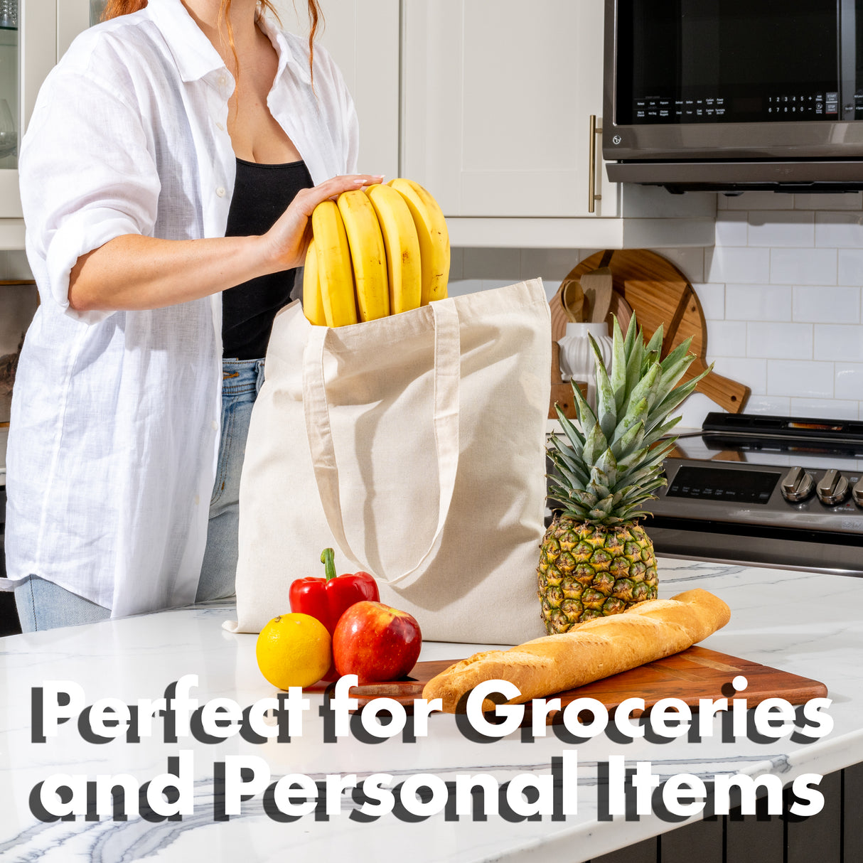 Reusable Grocery Bag, Eco-Friendly Canvas Tote, Shopping Bag, Light-Weight Organic Cotton