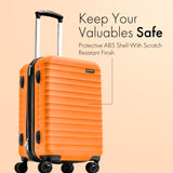 (Not Made In China) 21 Inch Hardside Luggage Spinner, 2 Pack, Airline Approved Carry On, Lightweight and Expandable Suitcase, Scratch Resistant Hard Shell, 4 Wheels
