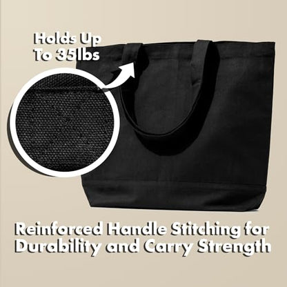 Carrywell Reusable Grocery Bags, Bulk Canvas Totes For Promotions and Shopping, Eco-Friendly Cloth Bag, Organic Cotton