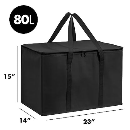 Insulated Food Delivery Bag, Reusable Grocery Carrier, Thermal Insulation Tote for Hot and Cold Food, Pizza, Uber Eats and Doordash