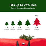 (Not Made In China) Heavy Duty Christmas Tree Storage Bag, Fits Up to 9ft Artificial Disassembled Trees, Durable Handles w/Tear Proof 600D Oxford Canvas, Laminated Interior