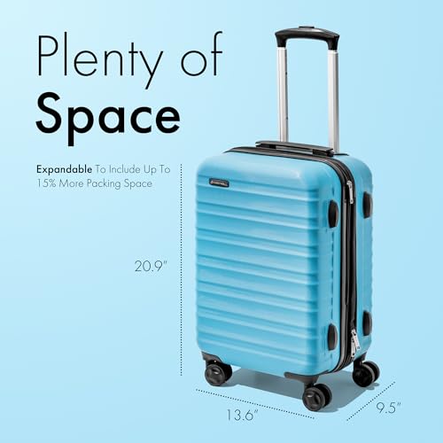 21 Inch Hardside Luggage Spinner, Airline Approved Carry On, Lightweight and Expandable Suitcase, Scratch Resistant Hard Shell, 4 Wheels