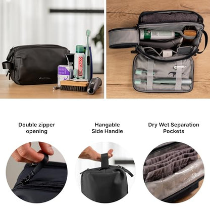 Toiletry Bag for Men, Travel Toiletry Organizer Dopp Kit, Water-Resistant Shaving Bag for Toiletries and Accessories