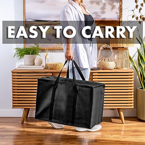 Insulated Food Delivery Bag, Reusable Grocery Carrier, Thermal Insulation Tote for Hot and Cold Food, Pizza, Uber Eats and Doordash