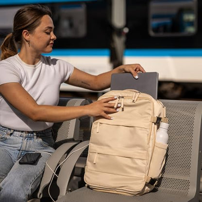 Airline Approved Carry On Backpack For Men and Women w/Laptop Compartment and Shoe Pocket, Holds 16" Laptop, USB Port